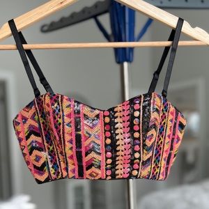 Multicolor Crop Top Sequins Tank Forever 21